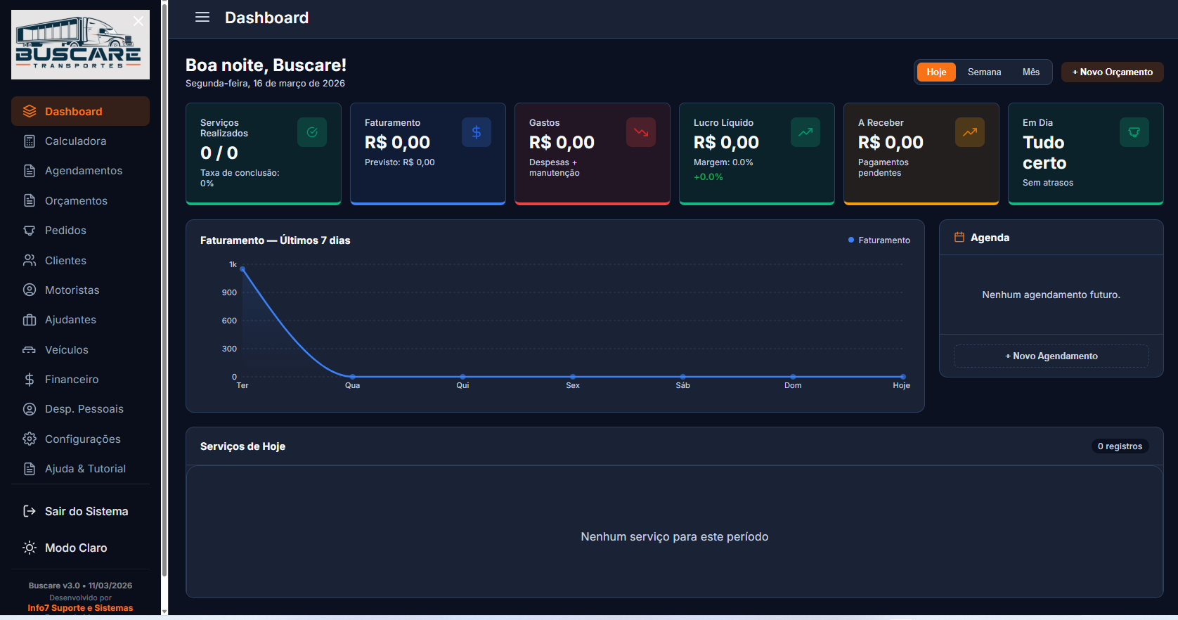 Buscare, Modo Escuro